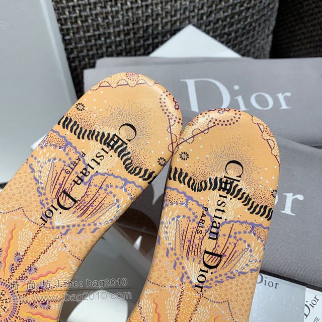 DIOR女鞋 迪奧2021專櫃新款磨砂新大底涼拖 Dior一字型刺繡平拖  naq1498